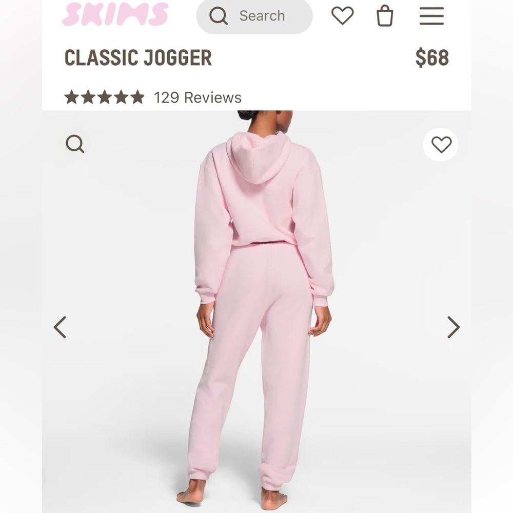 Skims classic jogger in bubblegum pink size small